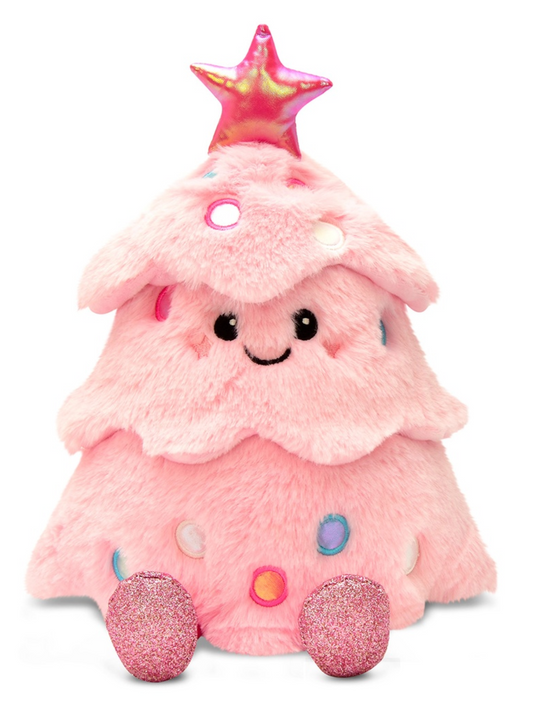 Glitter Pink Christmas Tree Plush