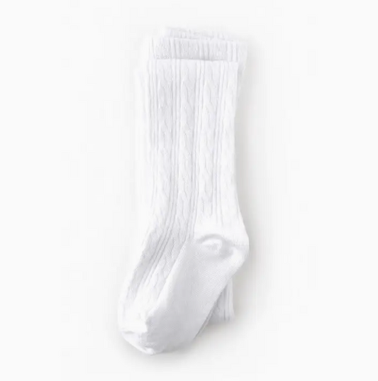 White Cable Knit Tights