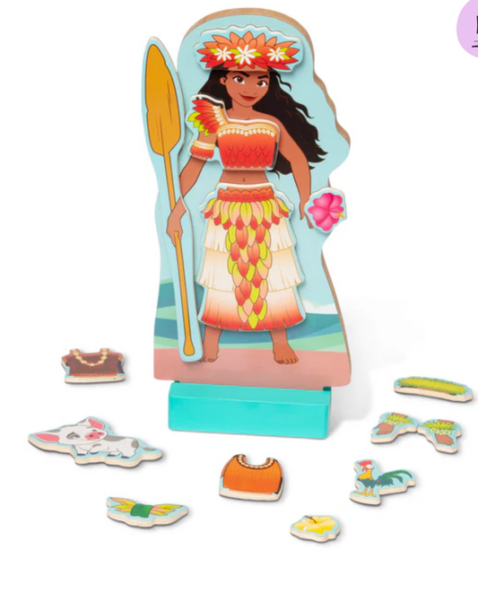 Disney Princess Moana Wooden Magnetic Dress-Up Play Set
