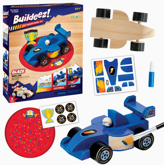 Buildeez! Blaze Race Car - Diy Wooden Craft Kit