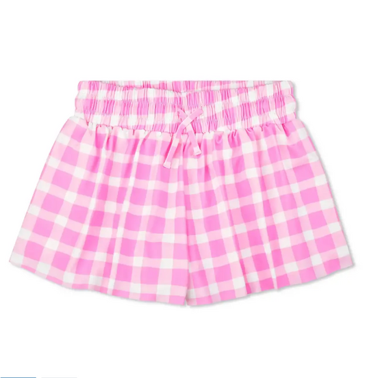 Pink Gingham Butterfly Short