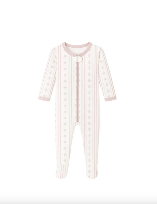 Pink Starlight Stripes Footie