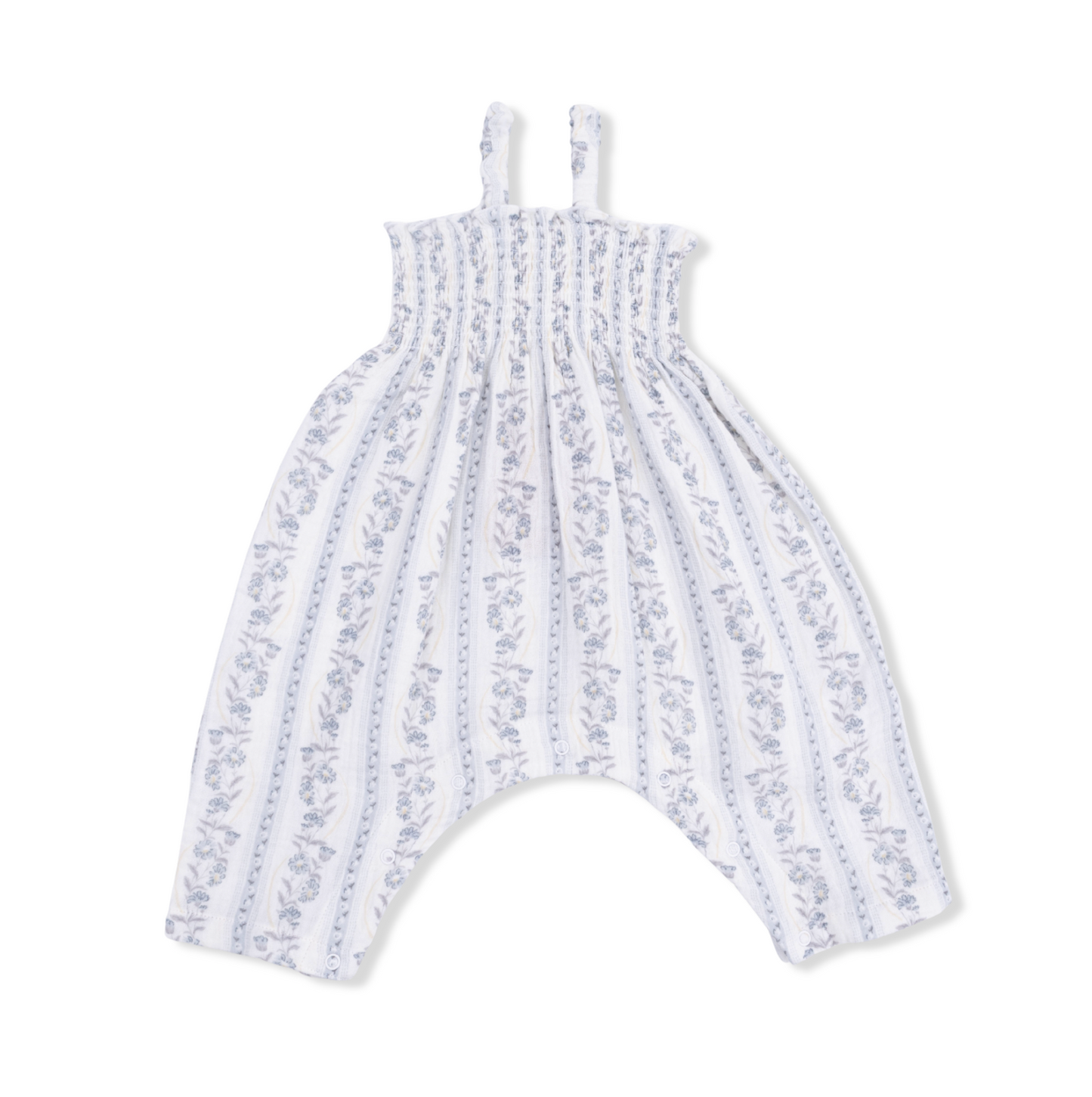 Kimberly Floral Stripe - Smocked Romper