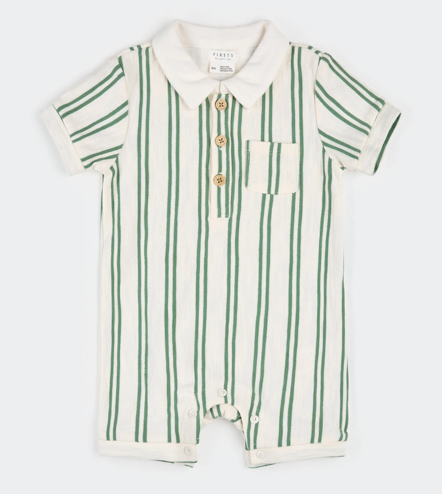 Fern & Off-White Beach Terry Romper