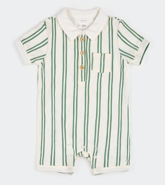 Fern & Off-White Beach Terry Romper