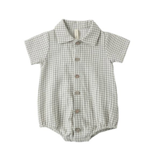 Matteo Romper || Sage Gingham