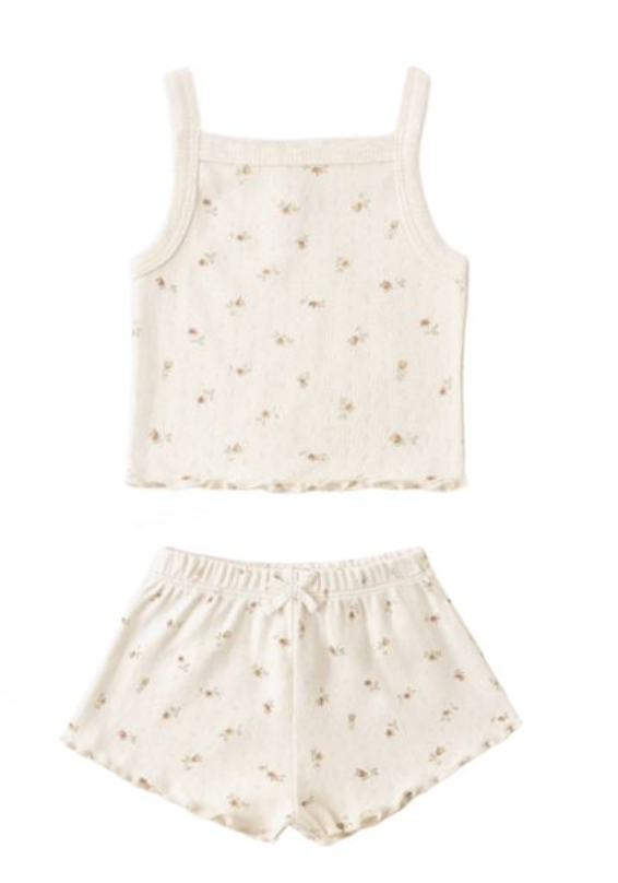 Pointelle Tank + Shortie Set || Petit Fleur