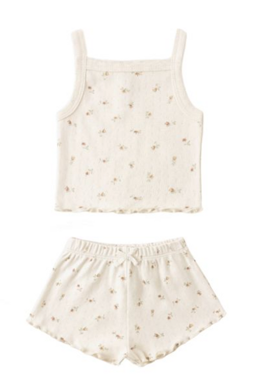Pointelle Tank + Shortie Set || Petit Fleur