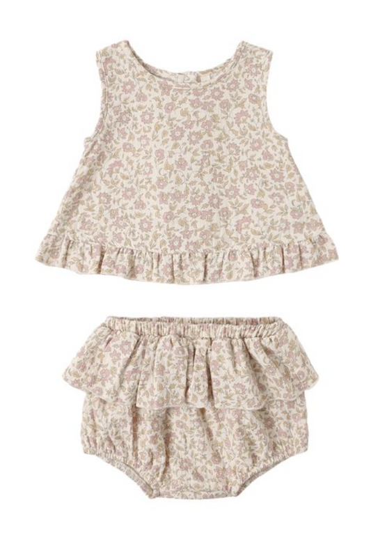 Ruffled Tulip Top + Bloomer Set || Dahlia