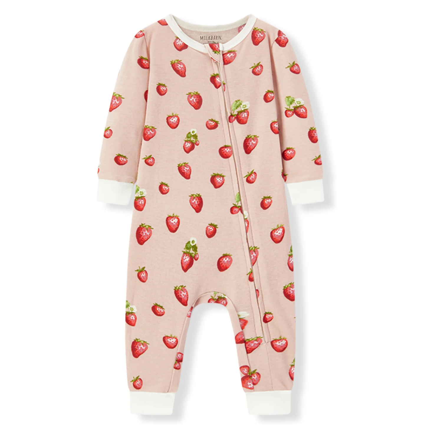 Organic Cotton Zipper Pajama Strawberry