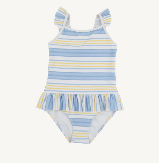 St. Lucia Swimsuit  Sobro Stripe with Worth Avenue White