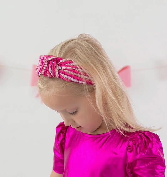 Beaded Headband - Pink Prism