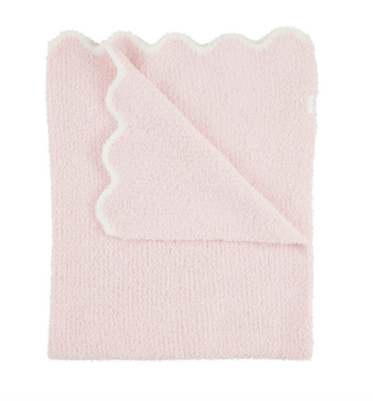 Pink Scallop Chenille Blanket