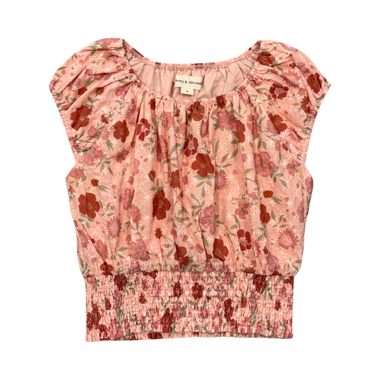 Phoebe Floral Eyelet Peasent Top
