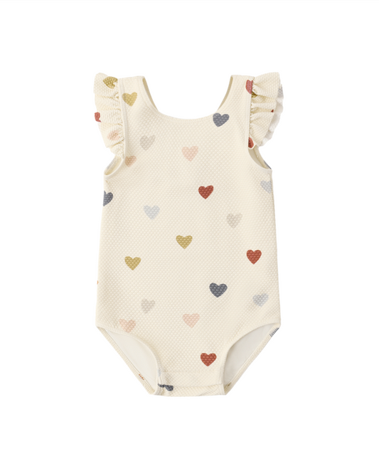 Scoop Back One-Piece Swimsuit || Confetti Hearts