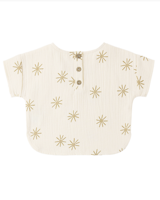 Woven Boxy Top || Sunburst