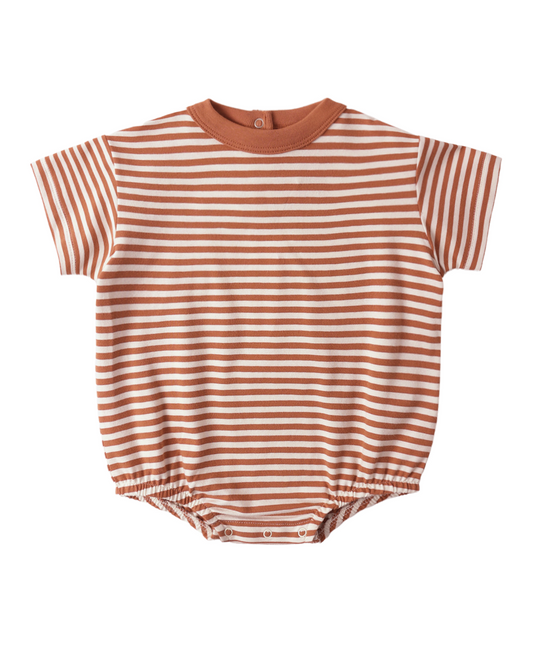 Relaxed Bubble Romper || Poppy Stripe