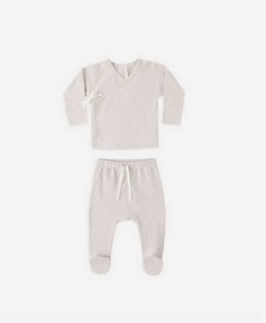 Wrap Top + Footed Pant Set || Ditsy