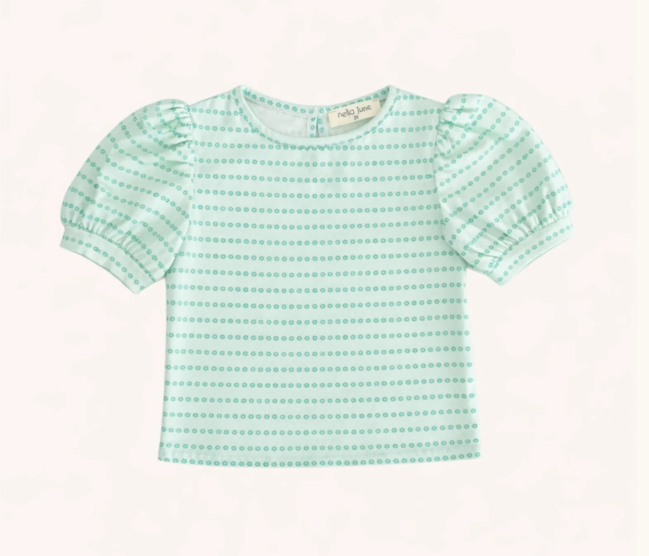 Floral Stripe Puff Sleeve Tee