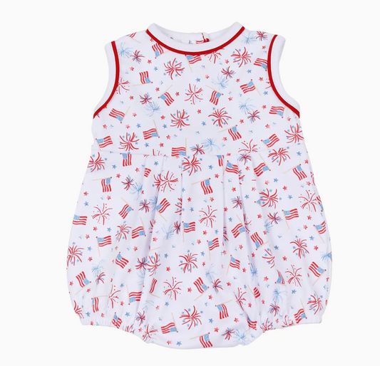 A Sparkly Fourth Print Sleeveless Bubble