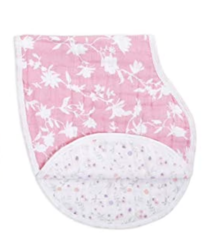 Pink Floral Burpy Bib