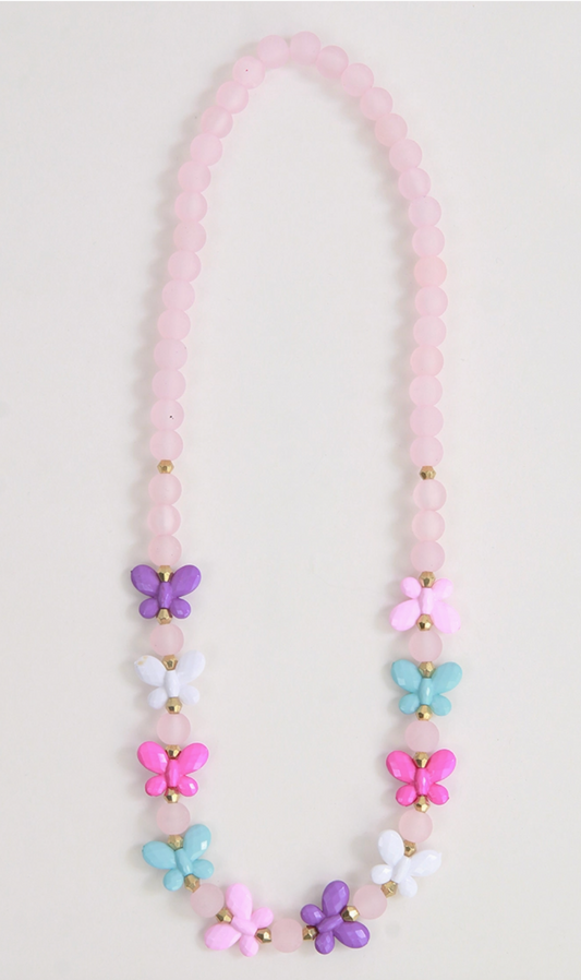 Pink Butterfly Necklace