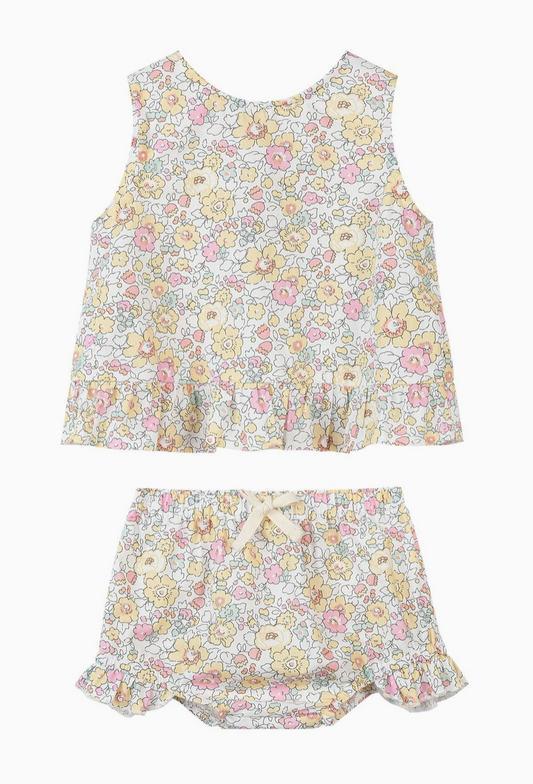 Aria Set in Yellow Retro Floral