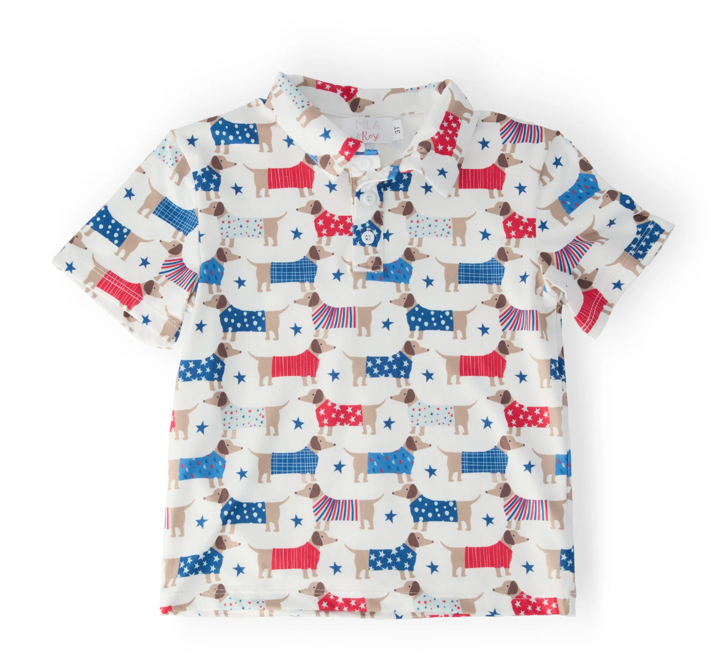 Boys Patriotic Pup S/S Polo