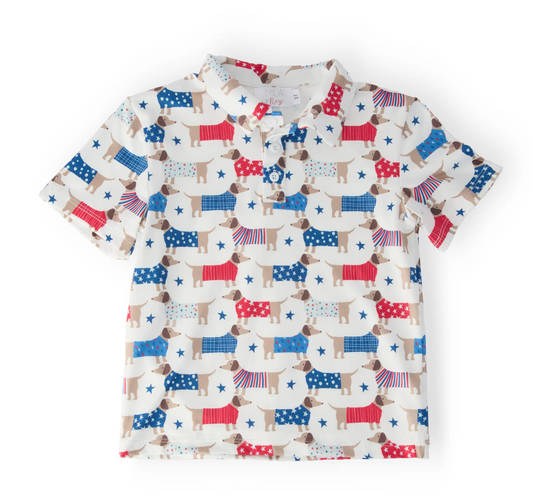 Boys Patriotic Pup S/S Polo