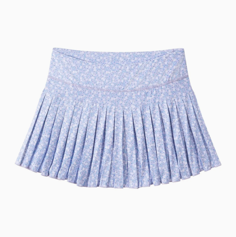 Tween Girls Printed Pleated Skort | Purple Floral