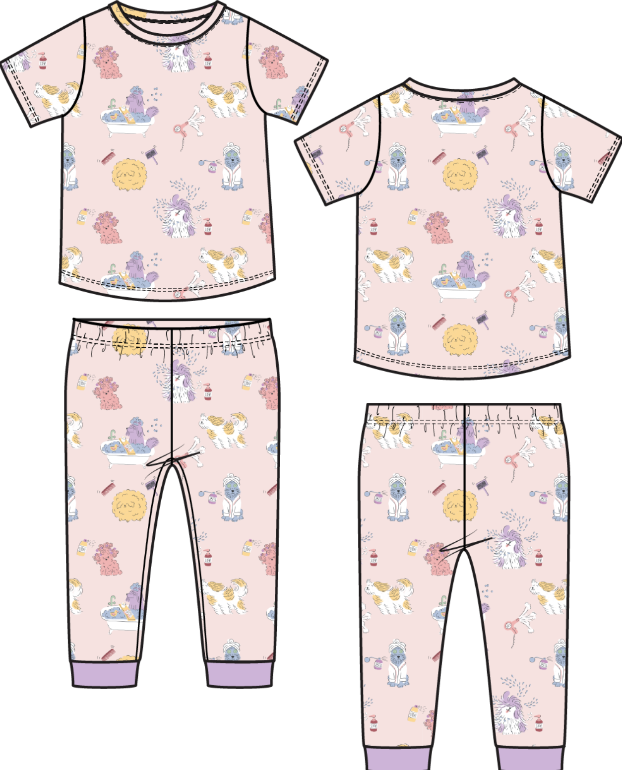 Spa Dogs - Short Sleeve Loungewear Set