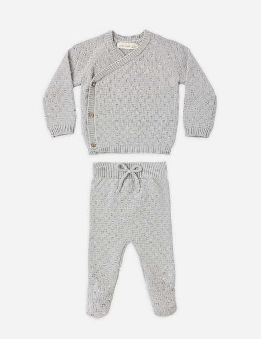 KNIT WRAP TOP + PANT SET CLOUD