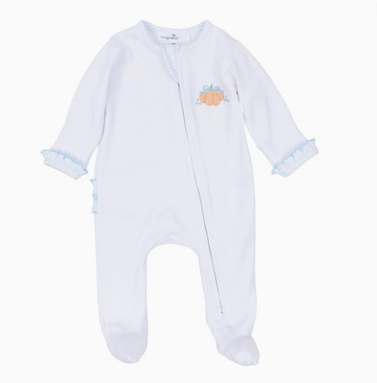 Prettiest in the Patch Ruffle Zip Footie