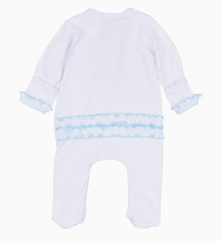 Prettiest in the Patch Ruffle Zip Footie