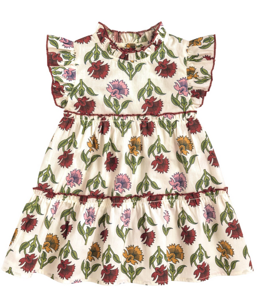 Multi-Floral Ruffle Dress