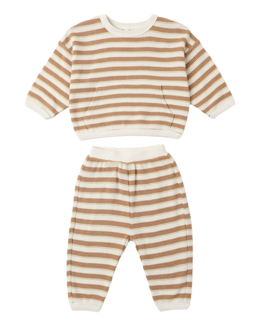WAFFLE SLOUCH SET SPICE STRIPE
