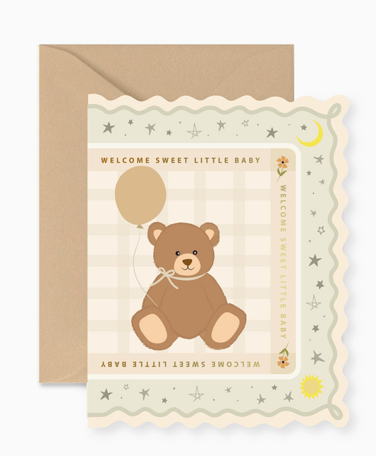 Baby Bear Scalloped Card