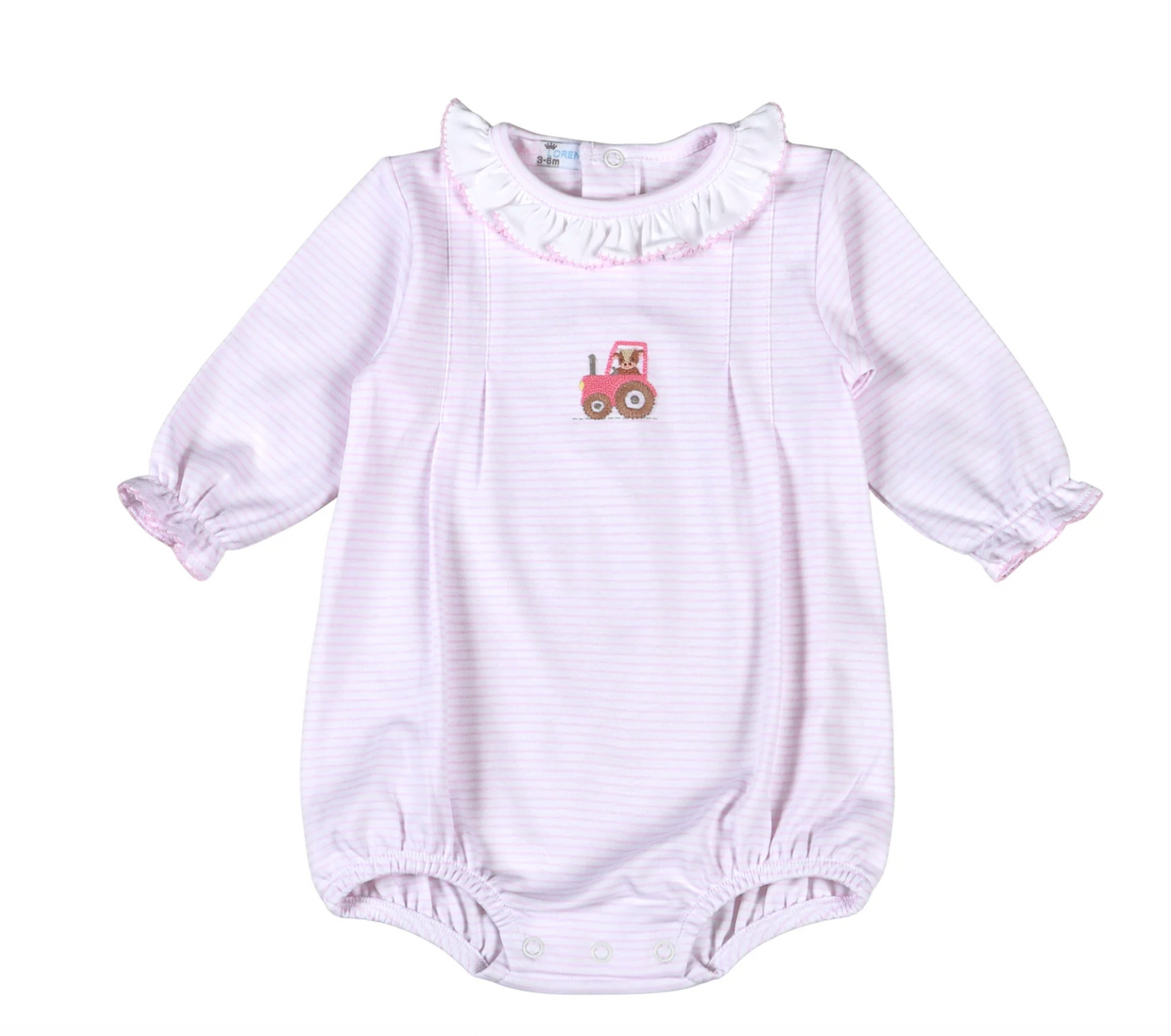 Pink Baby Tractor Pima Bubble