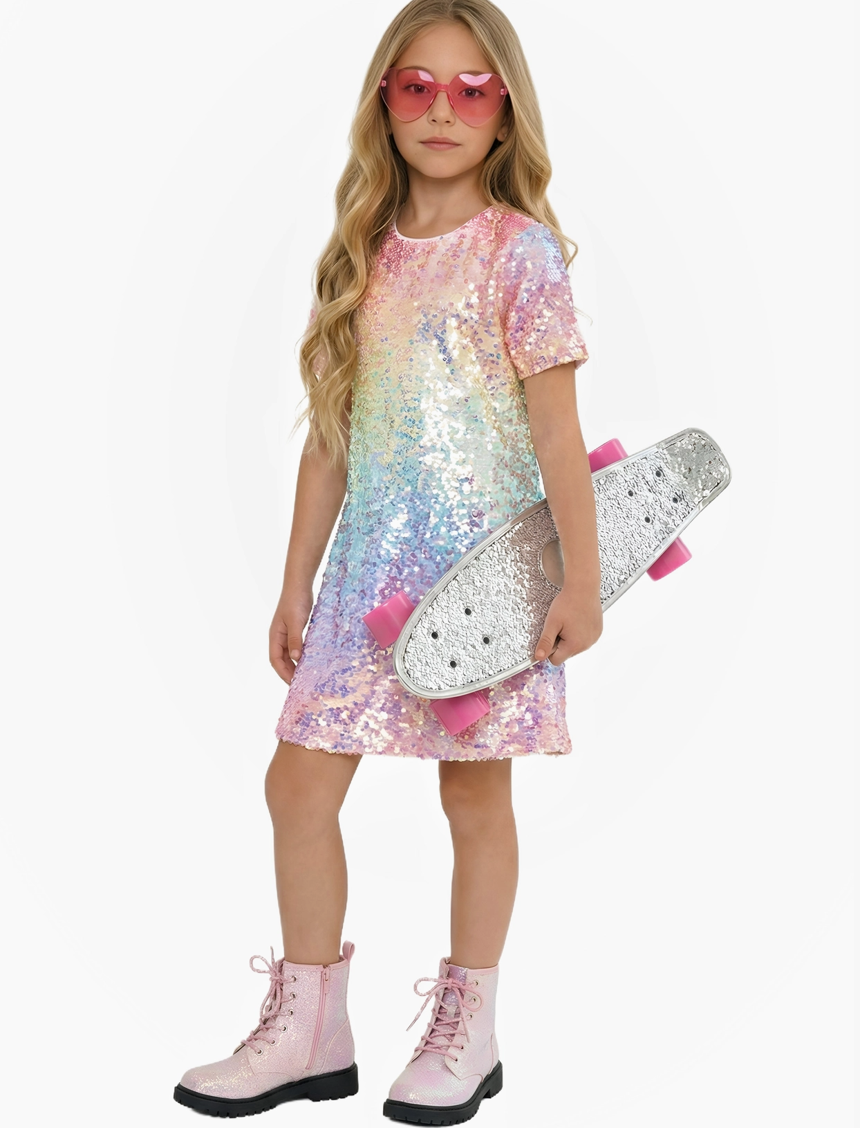 Rainbow Ombre Sequin Dress