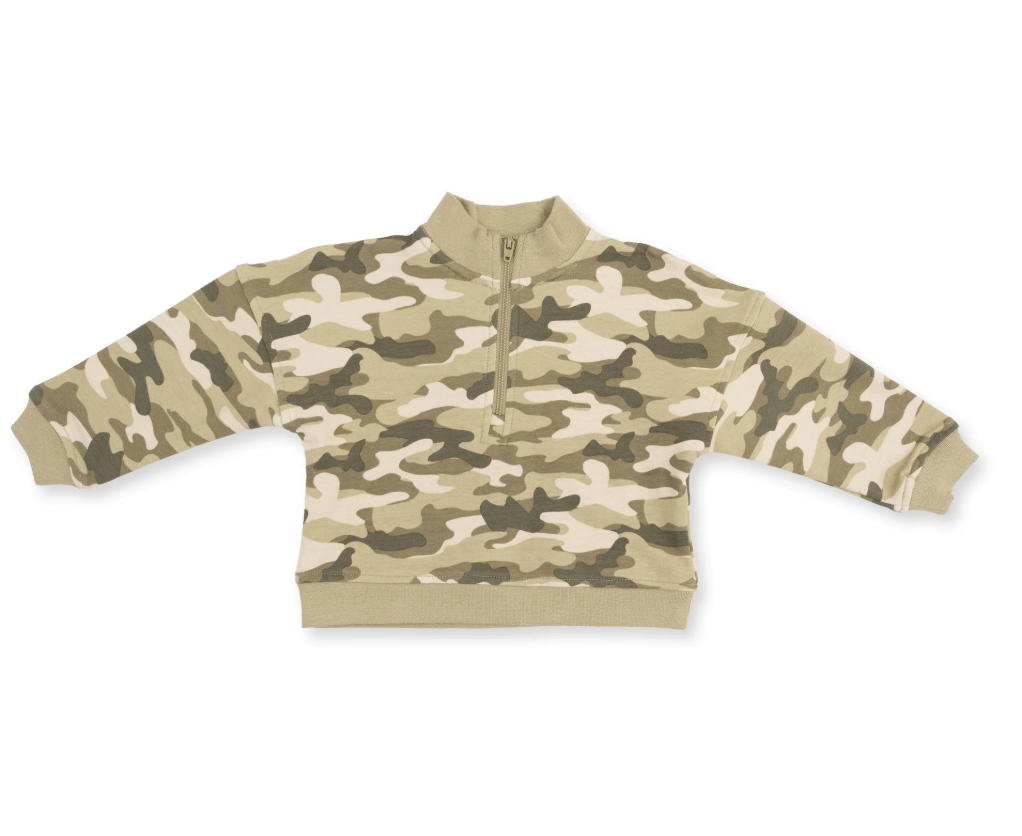 Camo French Terry - Half Zip Sweatshirt