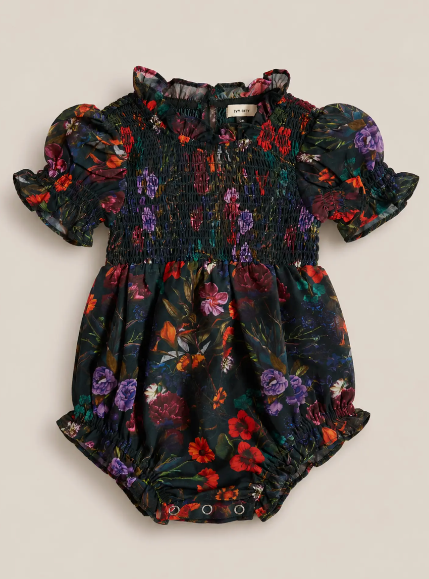 Cordelia Romper in Evergreen Vivid Meadow