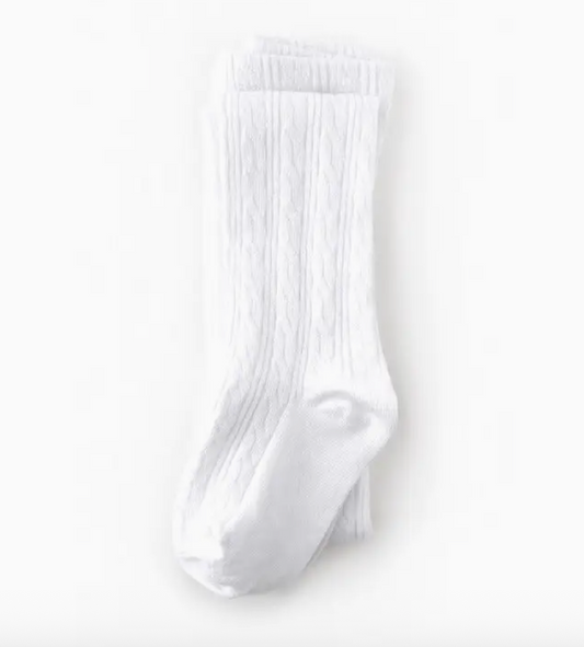 White Cable Knit Tights