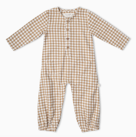 Oat Gingham Romper