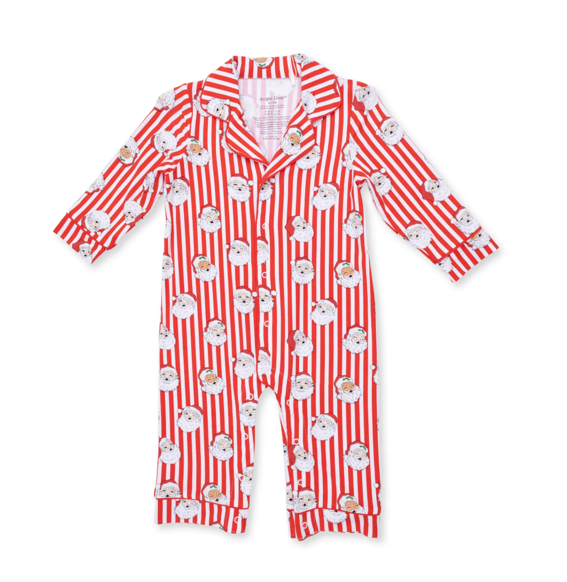 Vintage Santa Stripe - Long Sleeve Coat Style Romper
