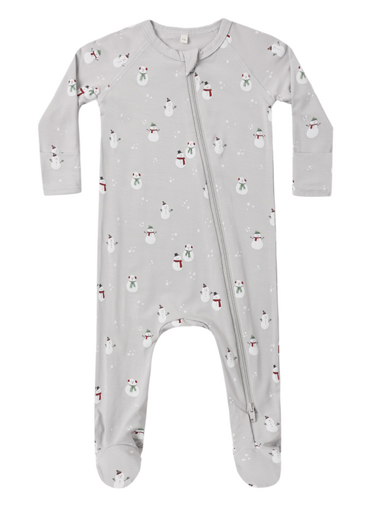 Bamboo Zip Footie || Snowman