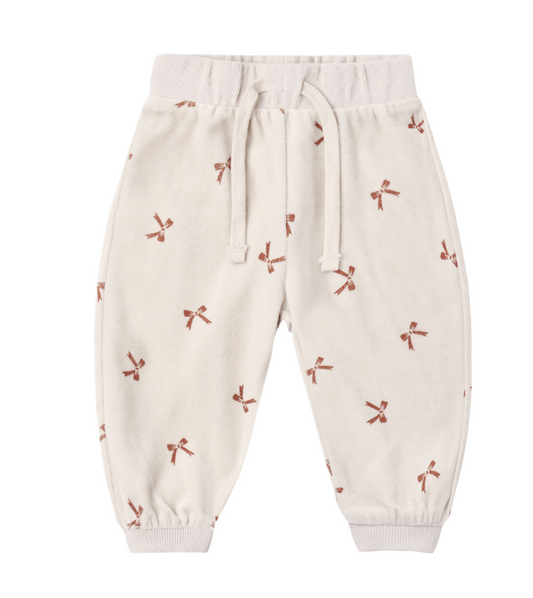 VELOUR RELAXED SWEATPANT RED BOWS