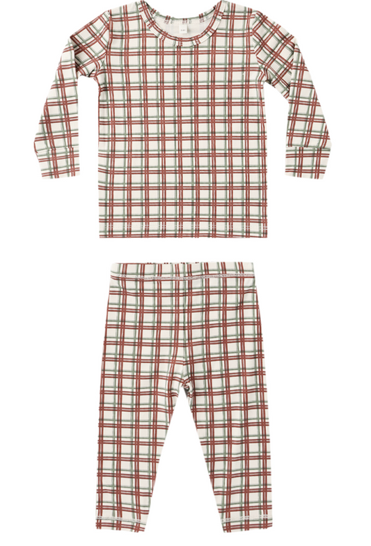 BAMBOO PAJAMA SET REDWOOD CHECK