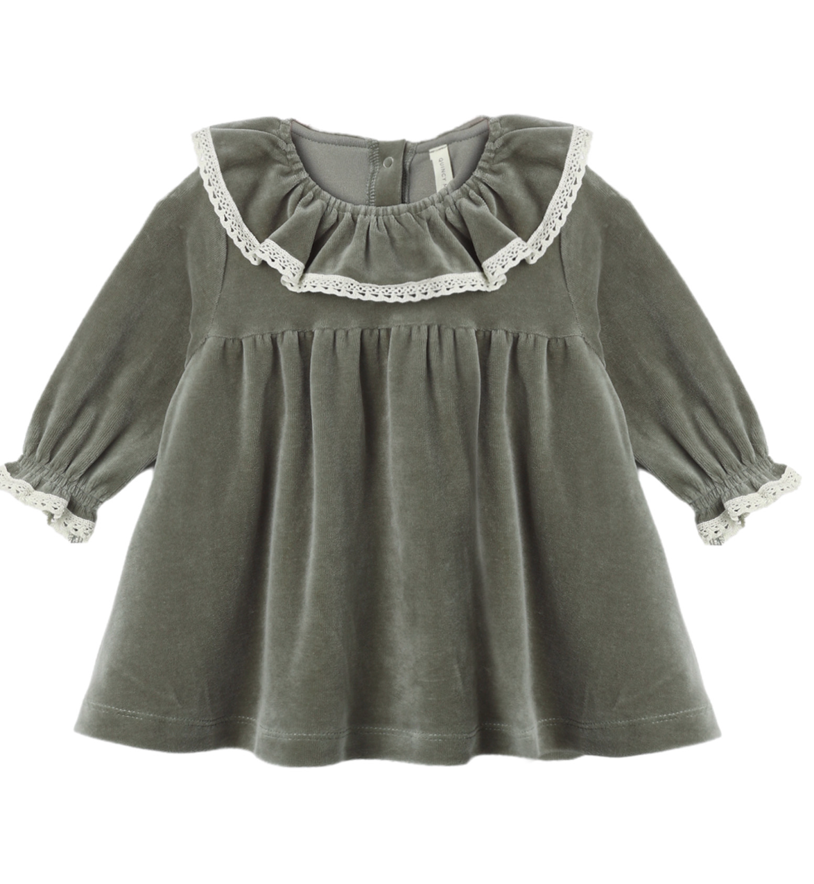 VELOUR BABY DRESS SPRUCE