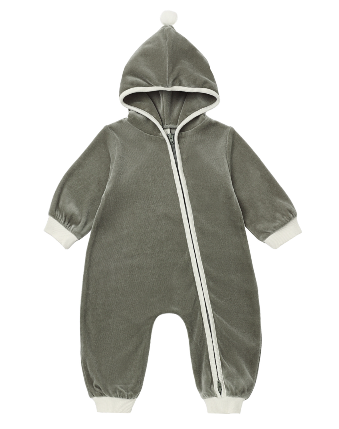 VELOUR ZIP JUMPSUIT SPRUCE