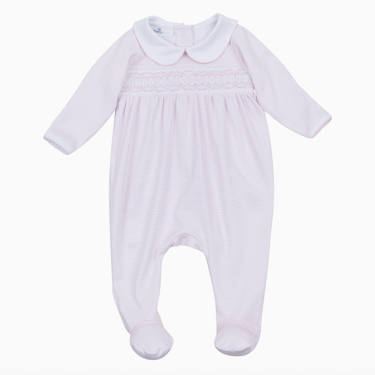Pink Mini Stripe Footie